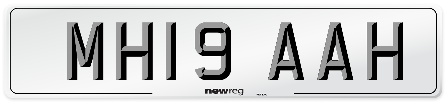 MH19 AAH Number Plate from New Reg